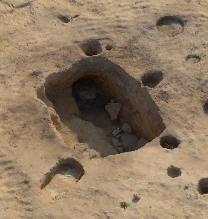 Detail 3D modelu – kuchyně z doby železné